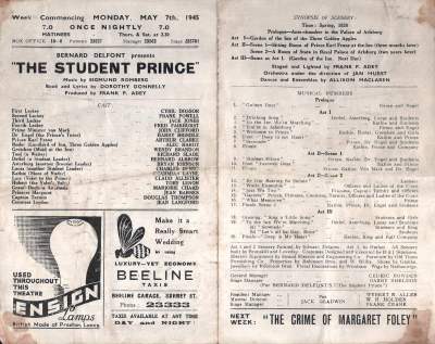 Theatre Royal Programme, 1945, pages 2 and 3