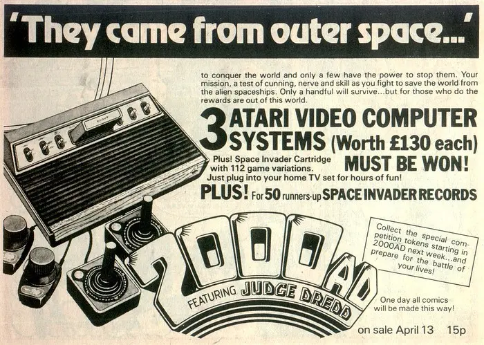 Atari Advert: Three <span class='hilite'>Atari Video Computer Systems Must Be</span> Won!, from 2000AD, 6th April 1981