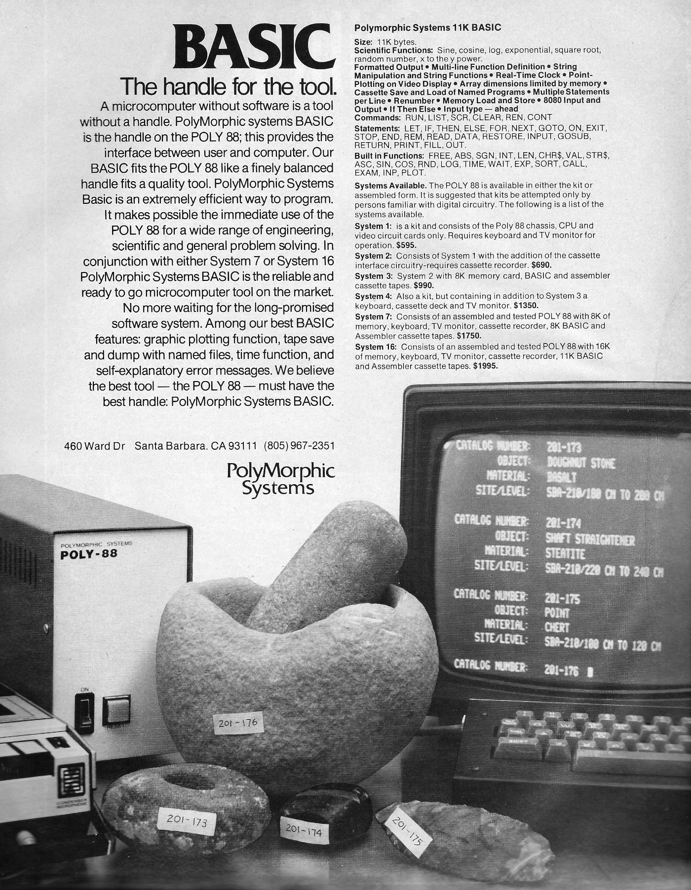 Polymorphic's BASIC - a microcomputer without software is a tool without a handle. This PolyMorphic advert also features a few more 