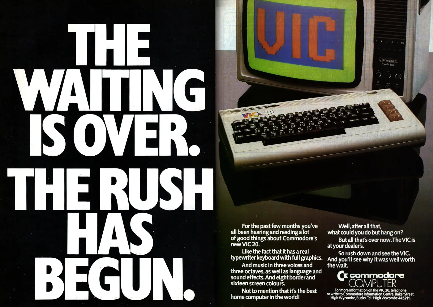 Commodore Advert: VIC 20: The Waiting is Over. The Rush has Begun, from Computing Today, September 1981