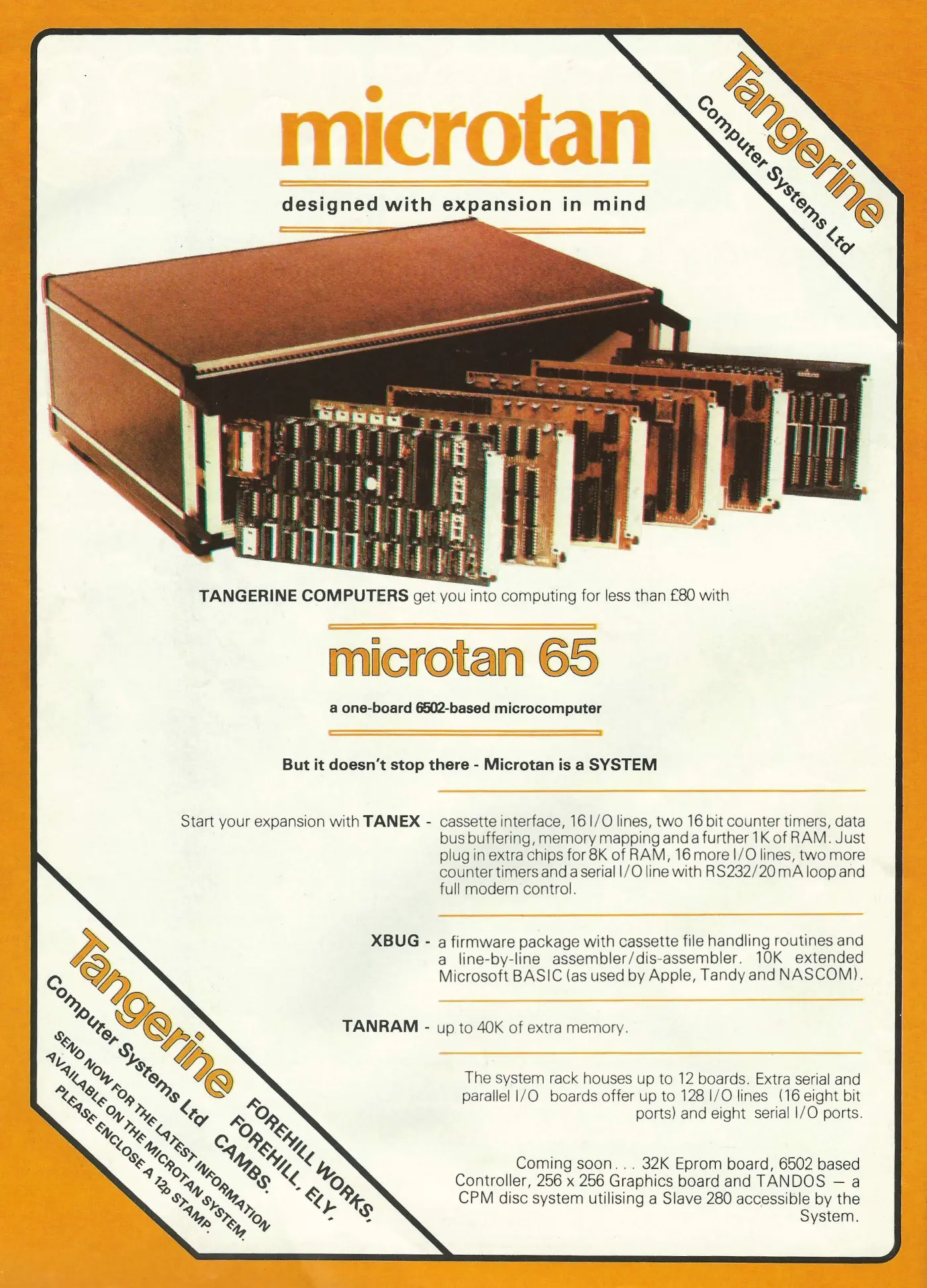Tangerine Advert: Microtan 65 - Designed With Expansion in Mind, from Computing Today, March 1981