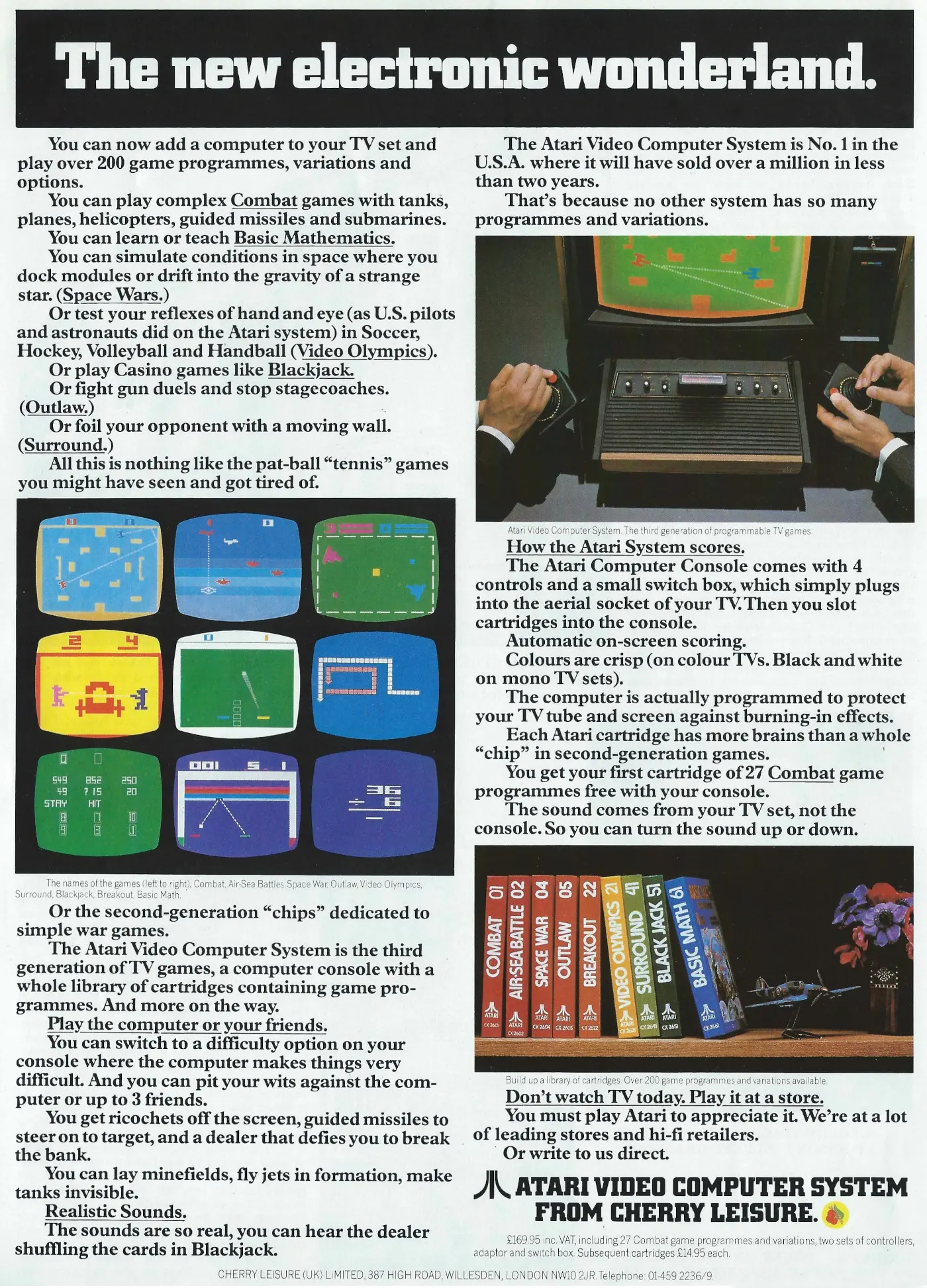 Atari Advert: The New Electronic Wonderland: Atari VCS/2600, from Country Life, 16th November 1978