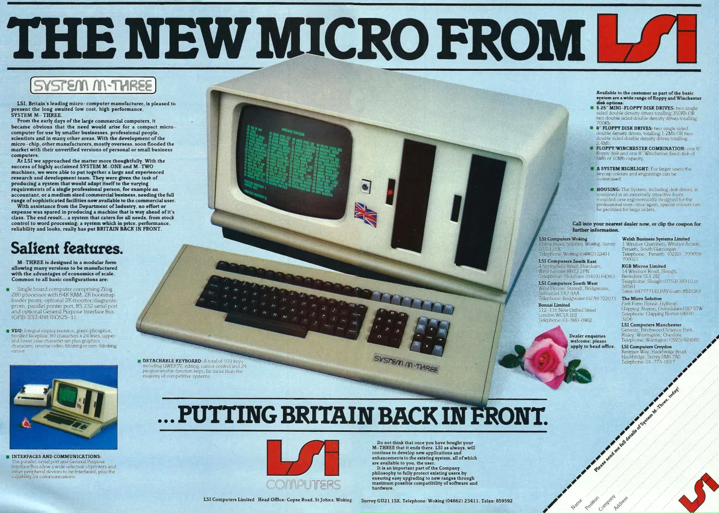 LSI Advert: The new micro from LSI - Putting Britain back in front, from Personal Computer World, February 1982