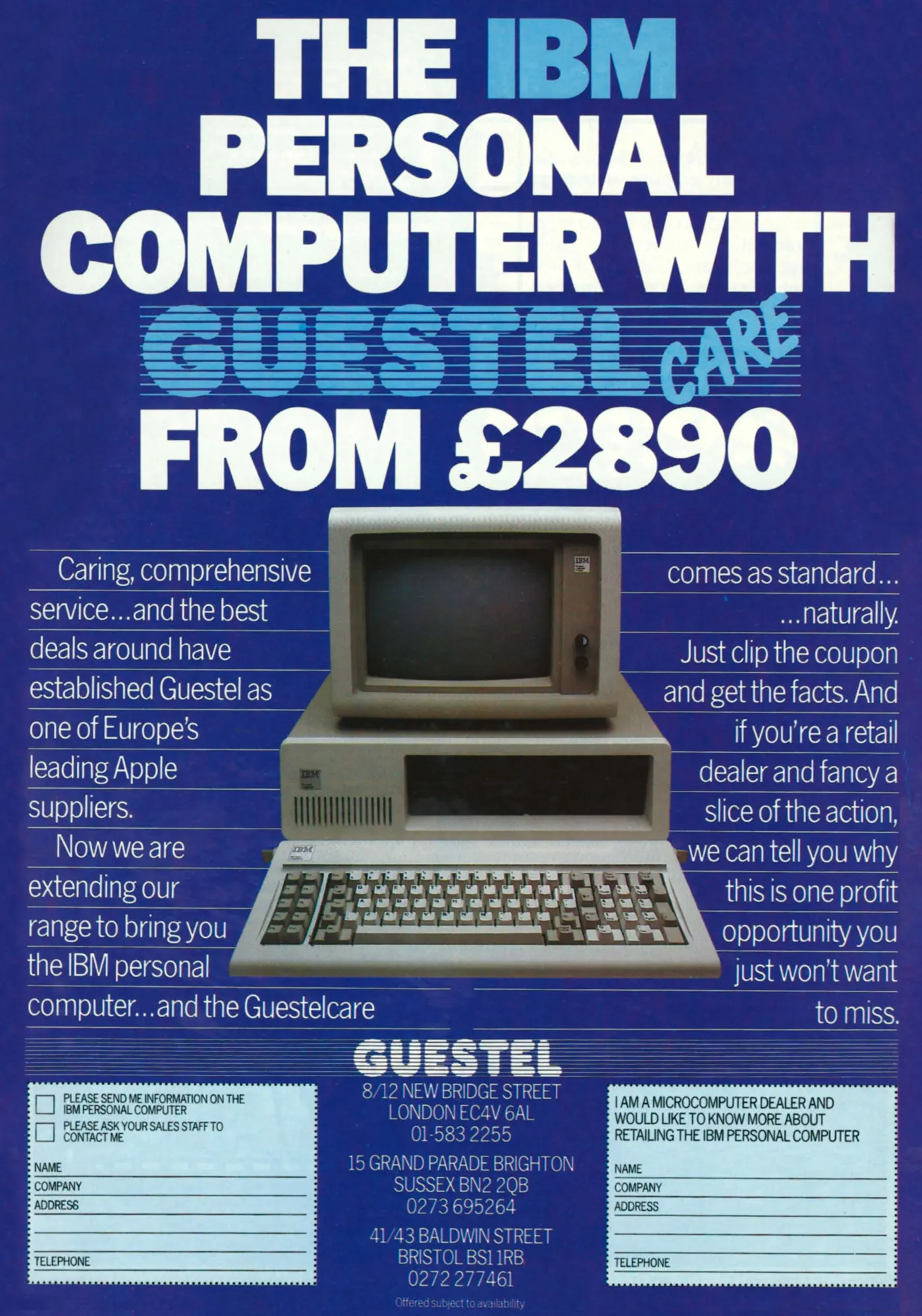 IBM Advert: The IBM Personal Computer, from £2,890, from Personal Computer World, July 1982