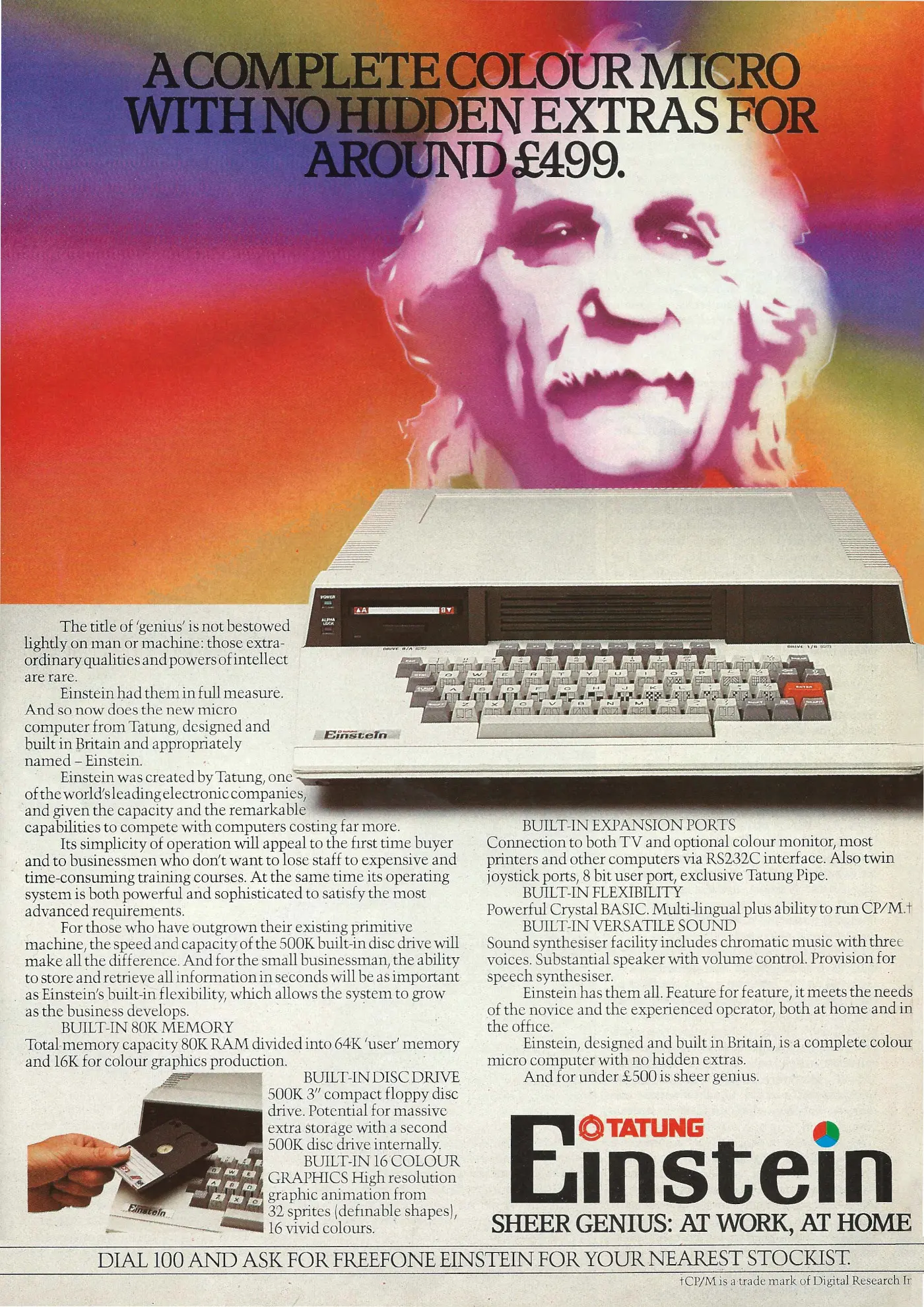 Tatung Advert: A Complete Colour Micro With No Hidden Extras for Around £499, from The Micro User, September 1984
