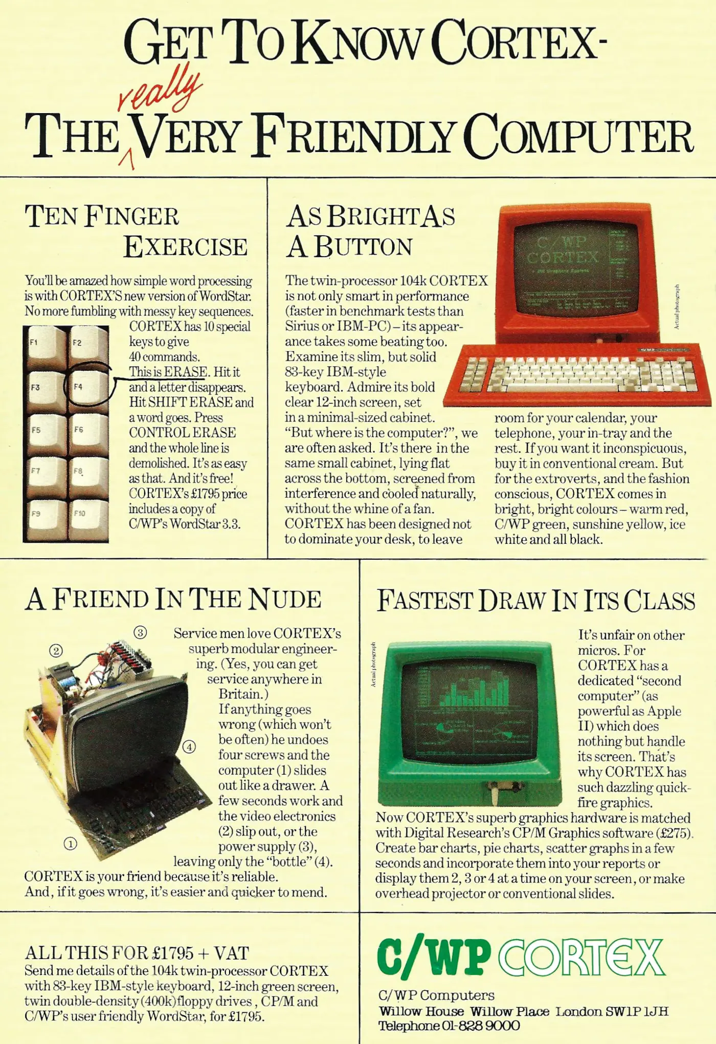 C/WP-Cortex Advert: Get to Know Cortex - the Really Very Friendly Computer, from A-Z of Personal Computers, October 1984