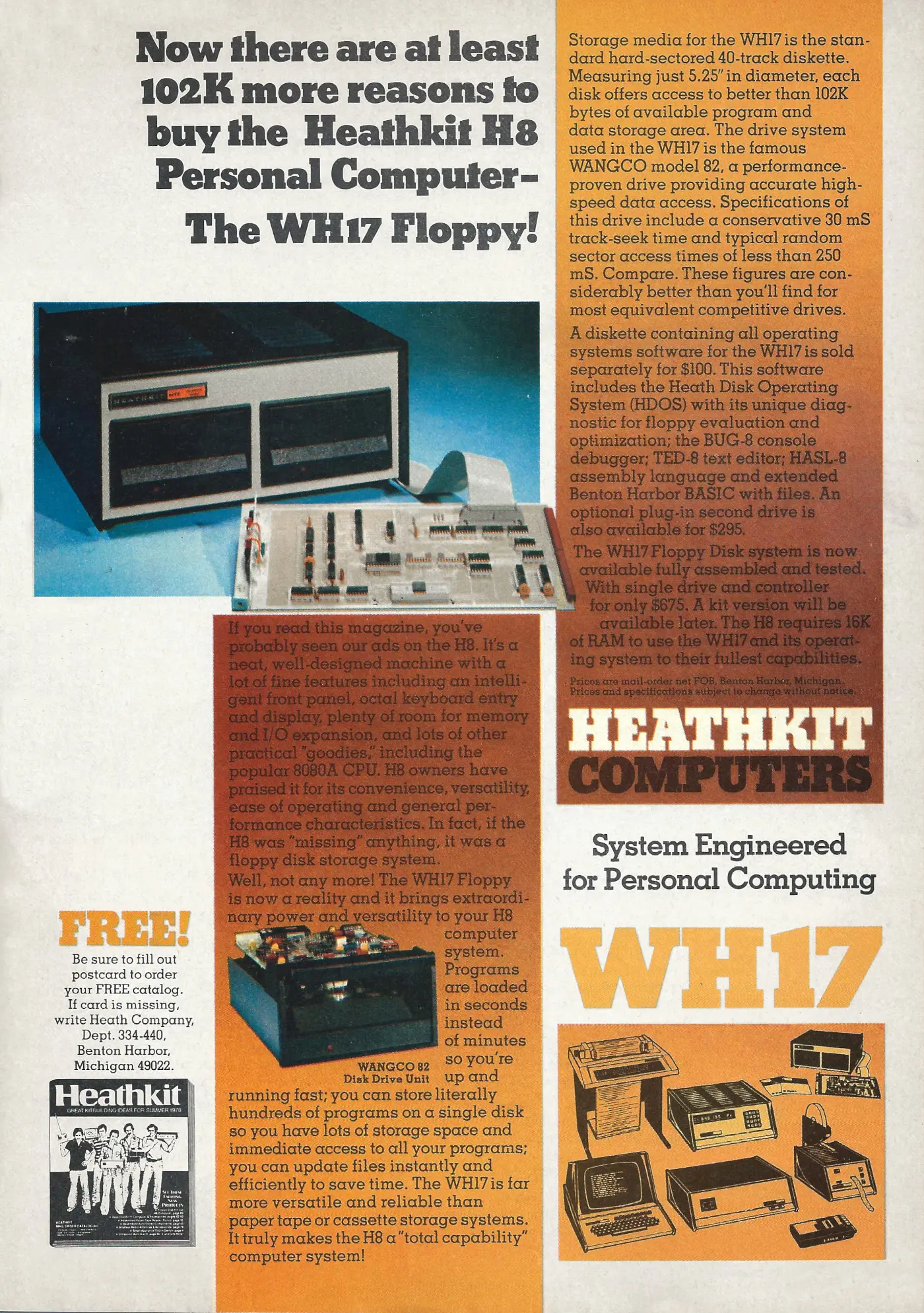 Heathkit Advert: Now there are at least 102K more reasons to buy the Heathkit H8 - the WH17 Floppy!, from Byte - The Small Systems Journal, August 1978