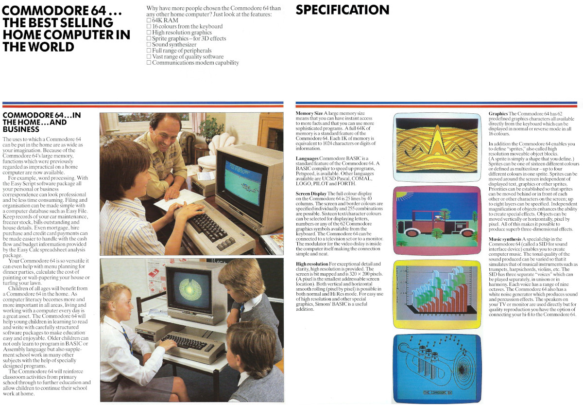 Dads in Tank Tops and schoolchildred cluster around <span class='hilite'>Commodore 64</span>s in the home