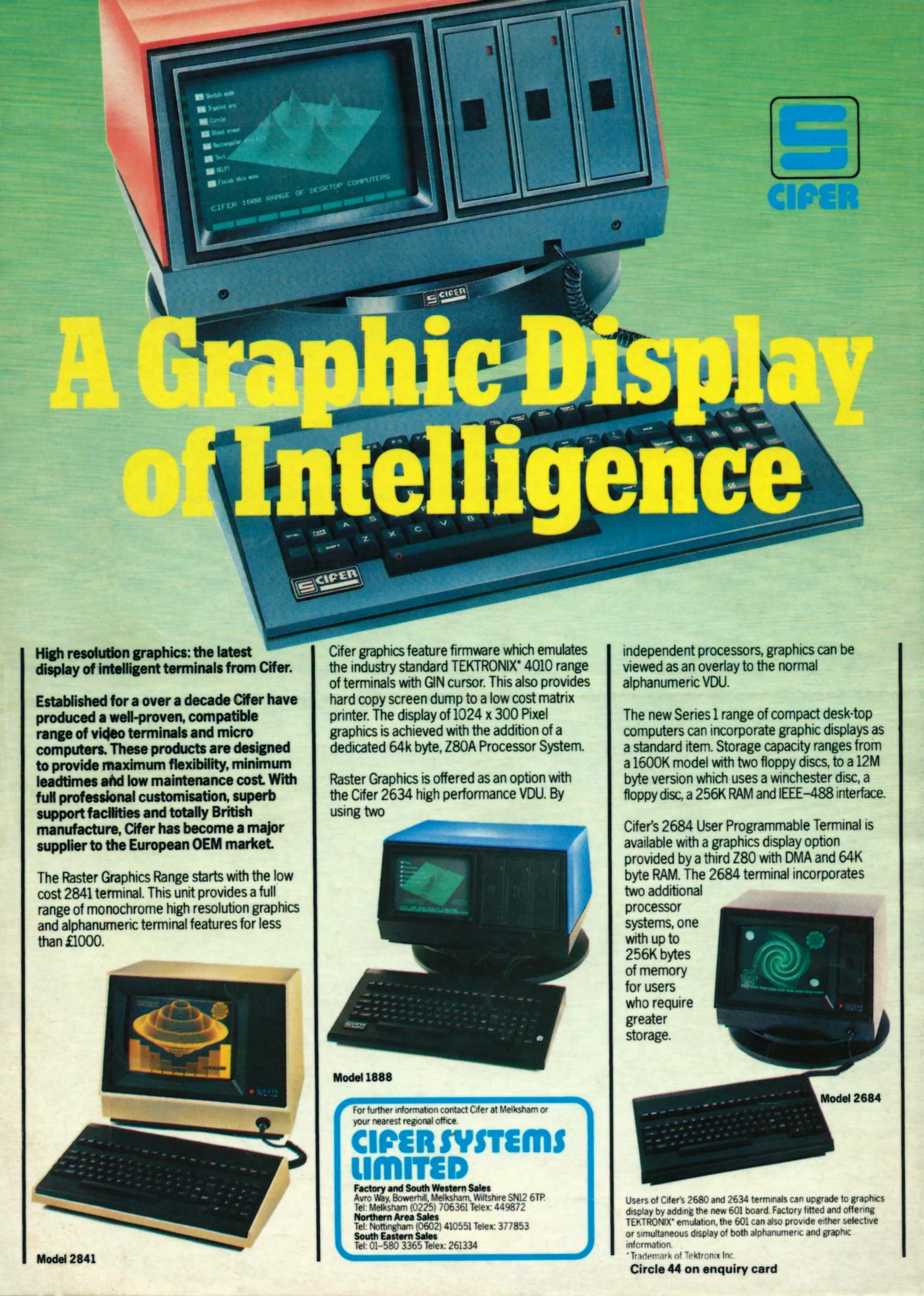 Cifer Advert: A Graphic Display of Intelligence, from Systems International, January 1983