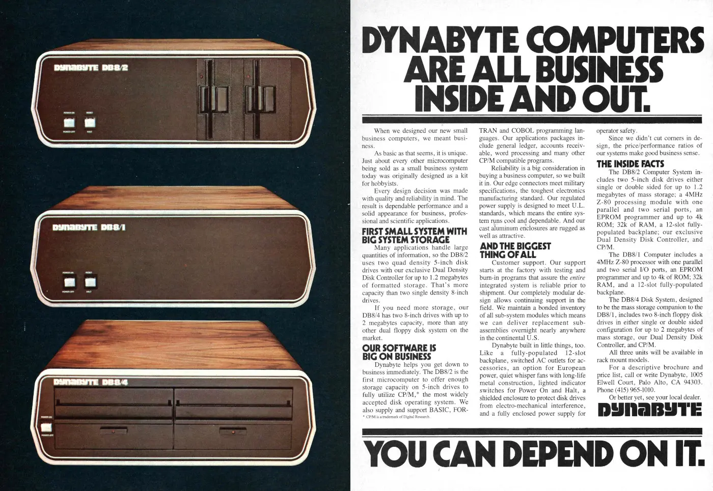 Dynabyte Advert: Dynabyte computers are all business inside and out, from Byte - The Small Systems Journal, December 1978