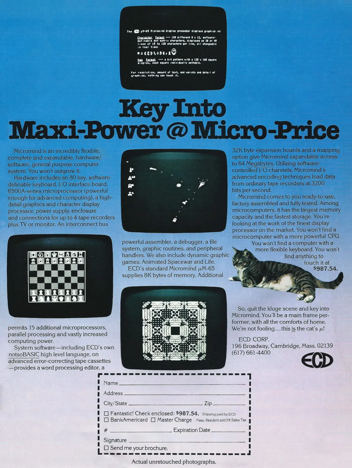 ECD Advert: Key into Maxi-power @ Micro-price, from Byte - The Small Systems Journal, August 1977