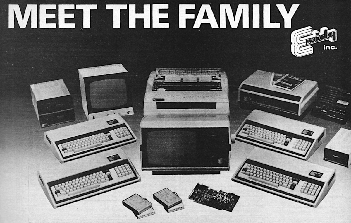 The family of Exidy computers, from Personal Computer World, January 1980
