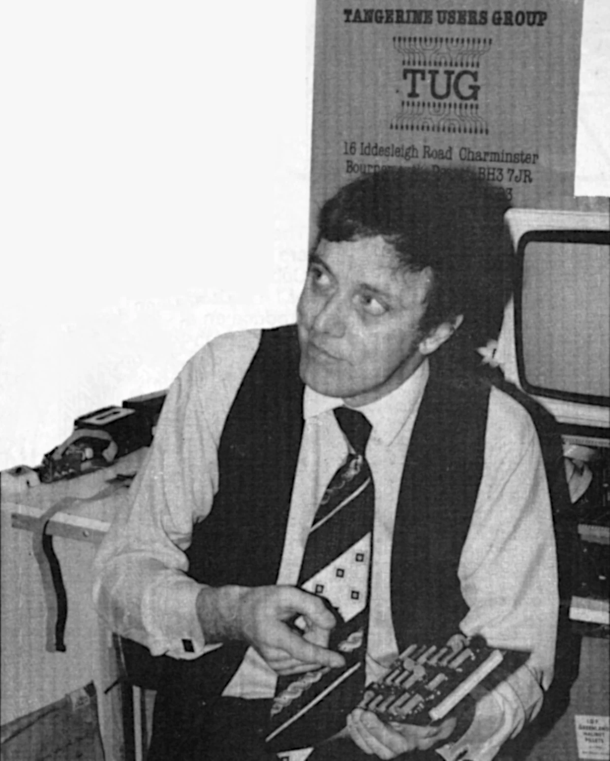 Bob Green, managing directory of the Tangerine Users' Group. From Your Computer, February 1982 Bob Green, managing directory of the Tangerine Users' Group. From Your Computer, February 1982