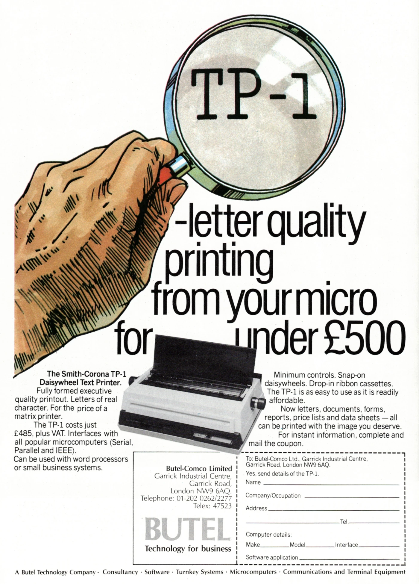 A Butel-Comco advert from two years later, from Practical Computing, March 1983