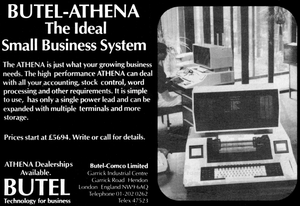 An advert from the following month's Practical Computing, in which it's just possible to make out the floppy disk drives on either side of the monitor - all crammed together into the unusually-wide display housing. From Practical Computing, April 1981