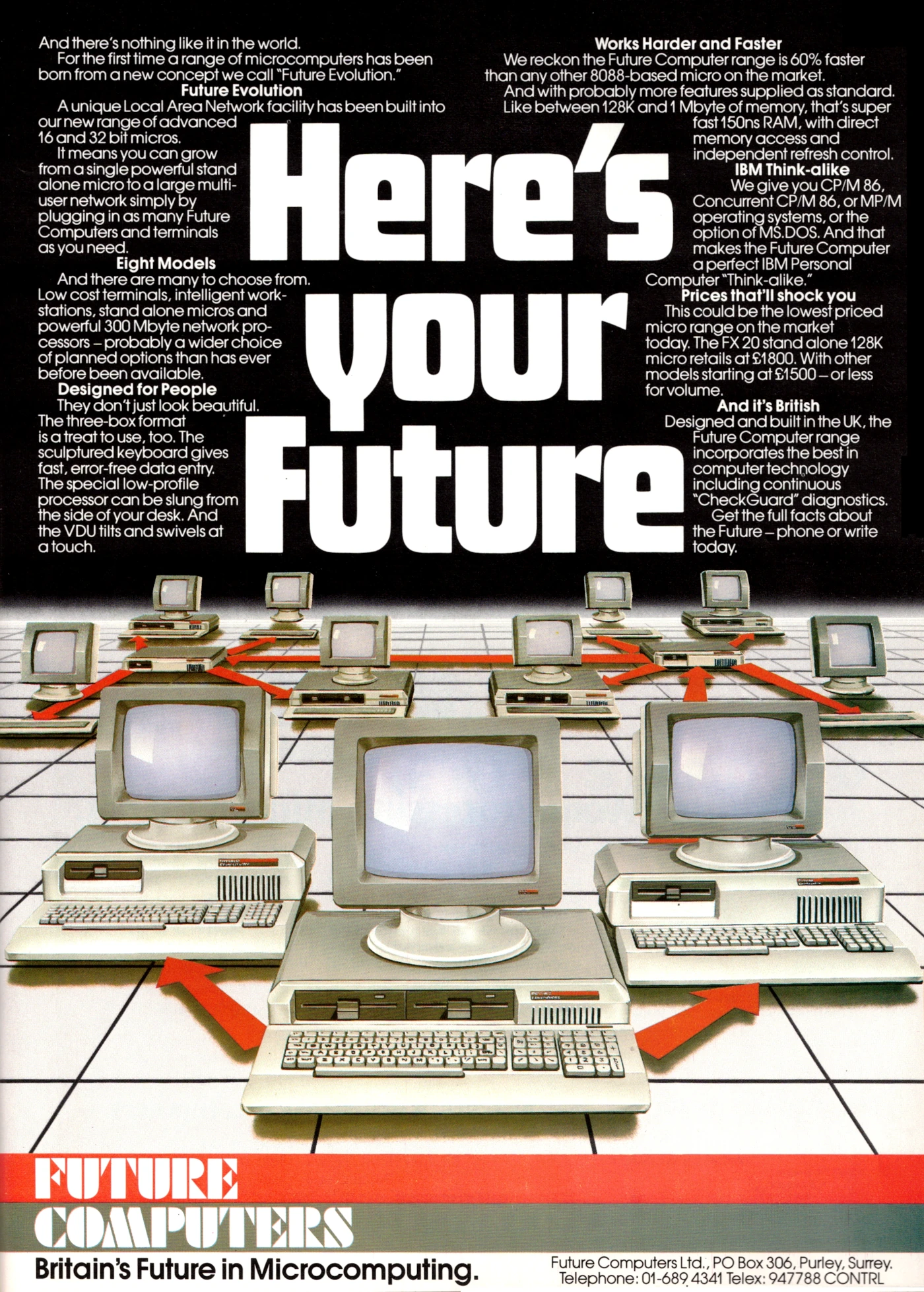 A probable launch advert for the FX 20, as featured in February 1983's Practical Computing