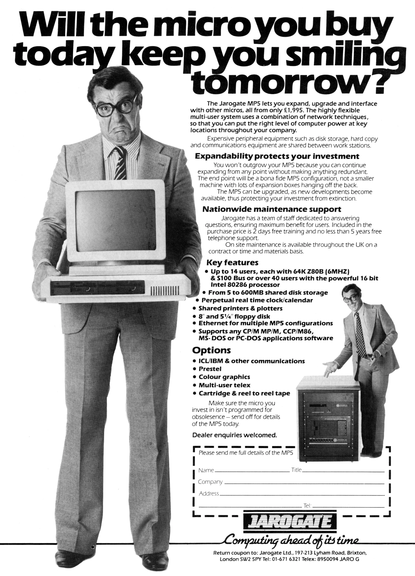 Jarogate's later advert for its MP5 multi-user 