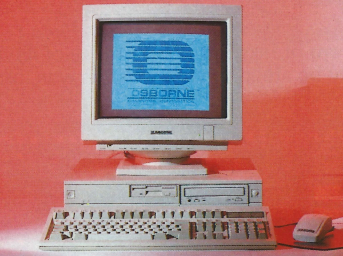 The resurrected Osborne and its Osborne 486SX/33 PC, showing the Osborne 