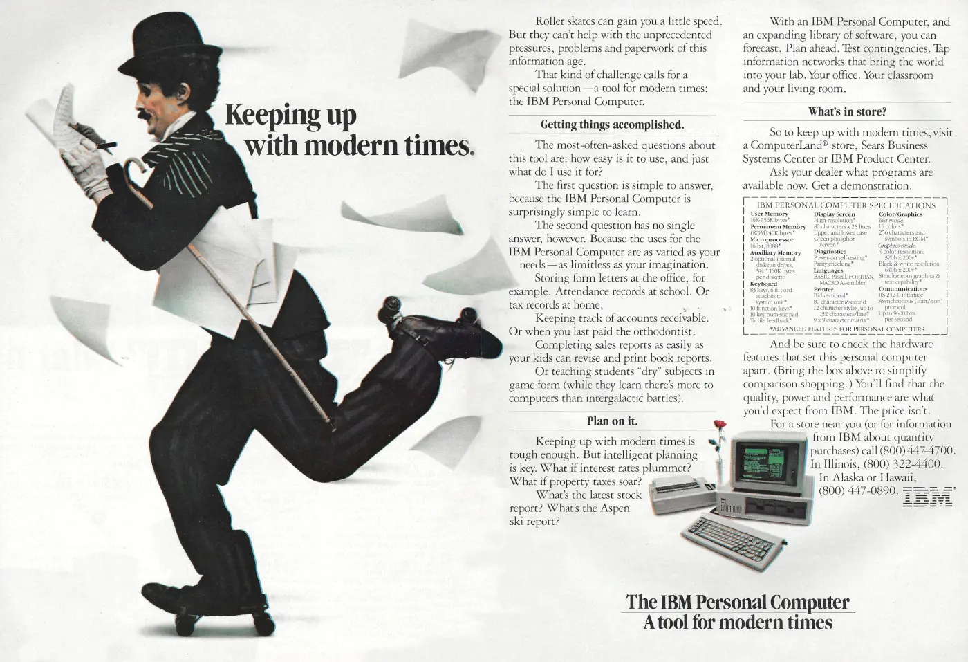 IBM Advert: The IBM Personal Computer: A tool for modern times, from Personal Computing, May 1982