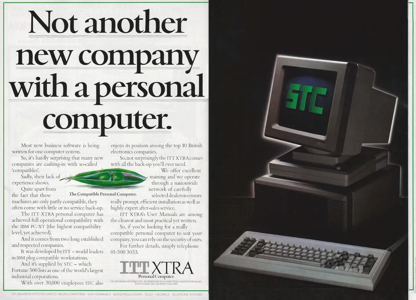 ITT Advert: Not another new company with a personal computer, from Personal Computer World, August 1984