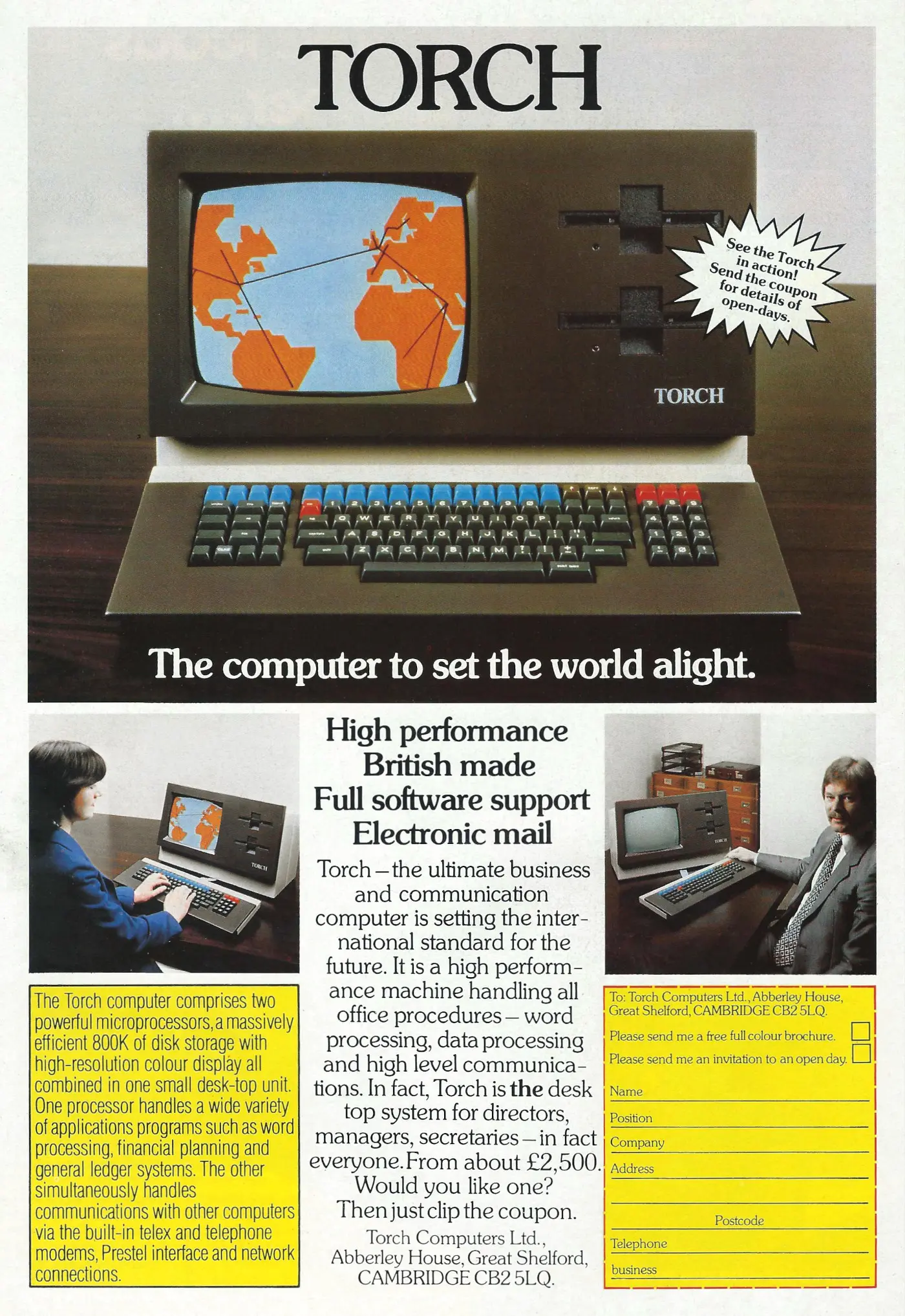 Torch Advert: Torch - The Computer to Set the World Alight, from Micro Decision, May 1982