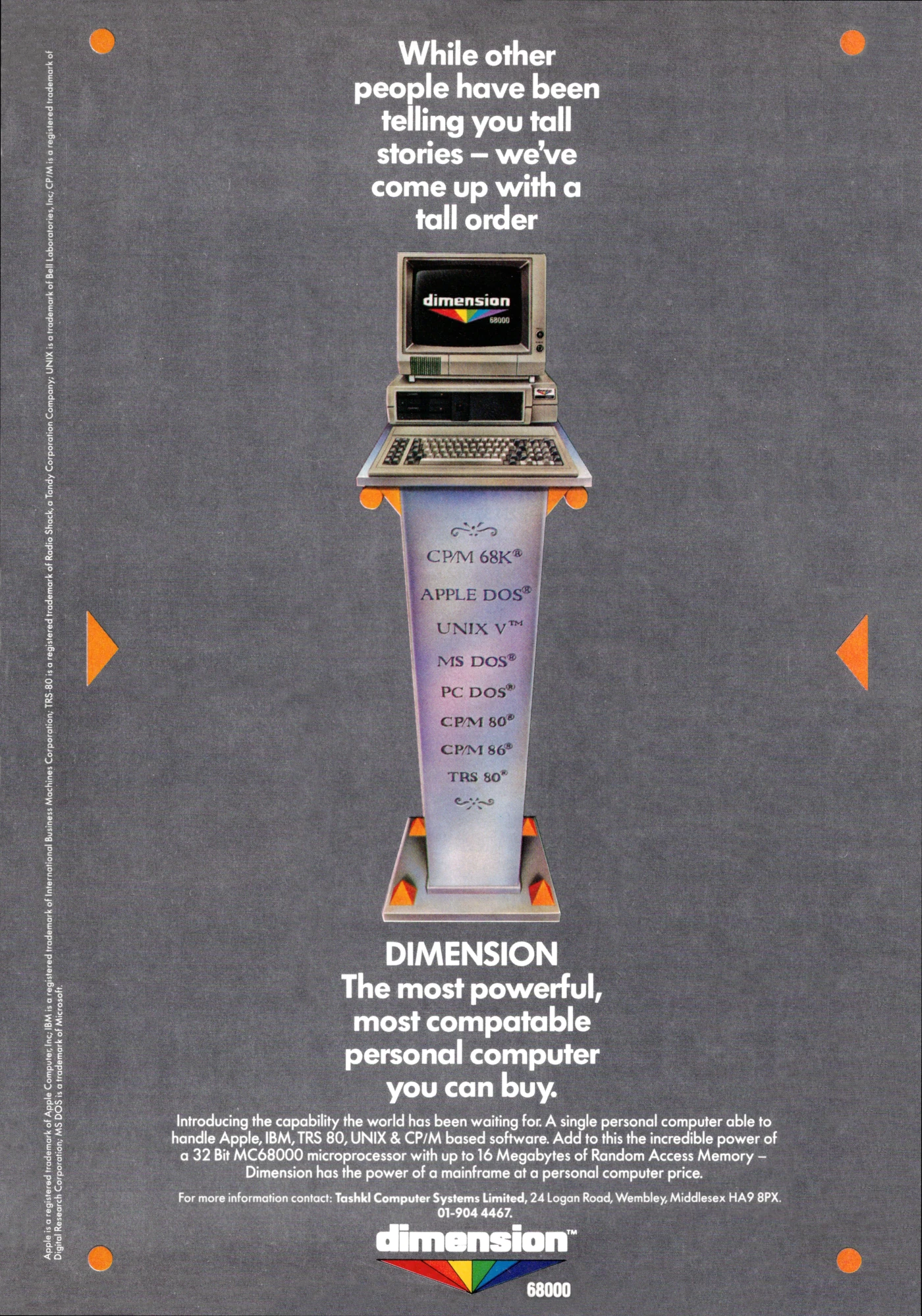 Micro Craft Advert: While other people have been telling you tall stories - we've come up with a tall order, from Practical Computing, January 1985