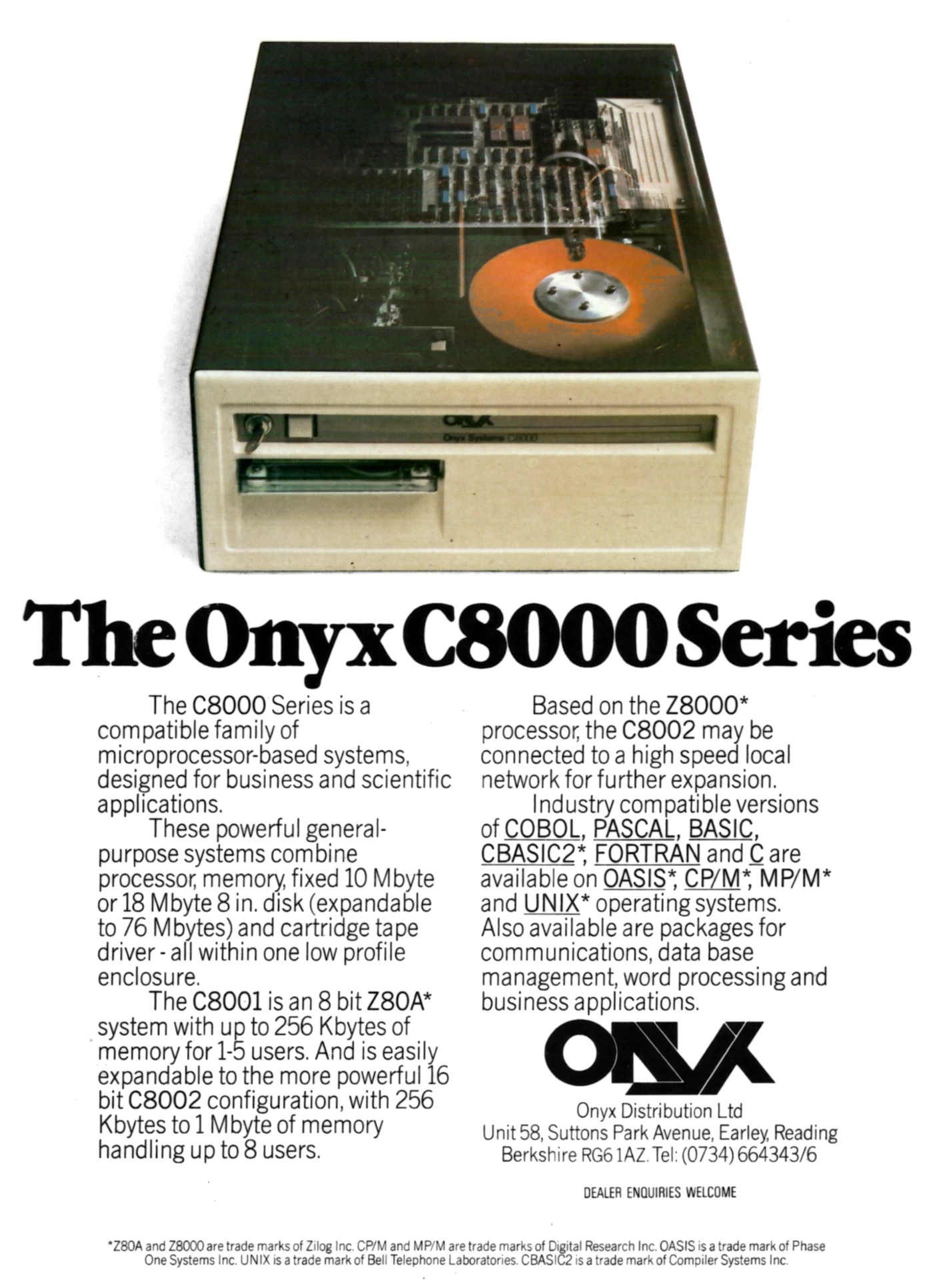Onyx Advert: The Onyx C8000 Series, from Practical Computing, August 1981