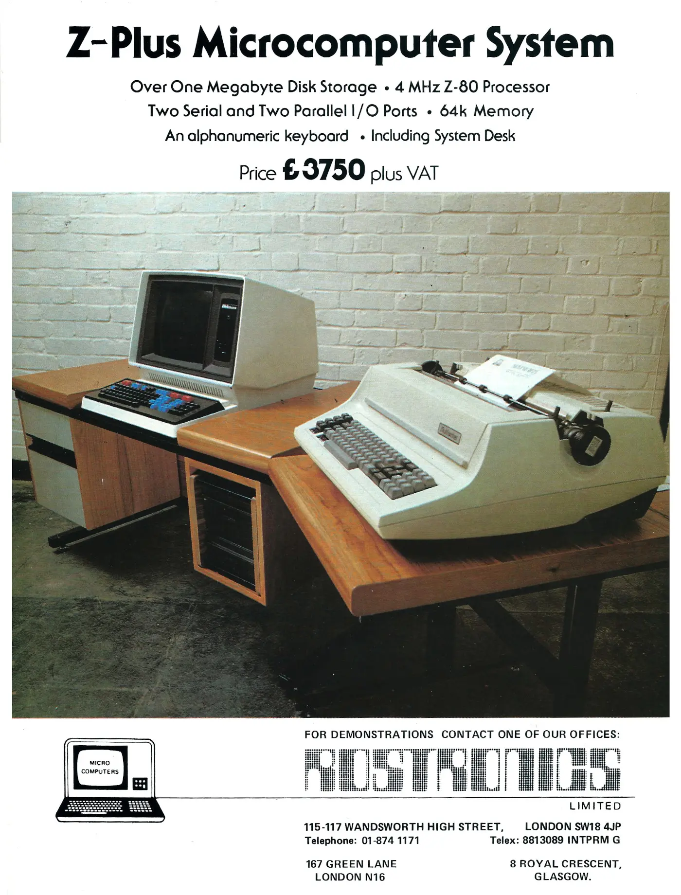 Micromation Advert: <b>Micromation Z-Plus Microcomputer System</b>, from Personal Computer World, January 1980