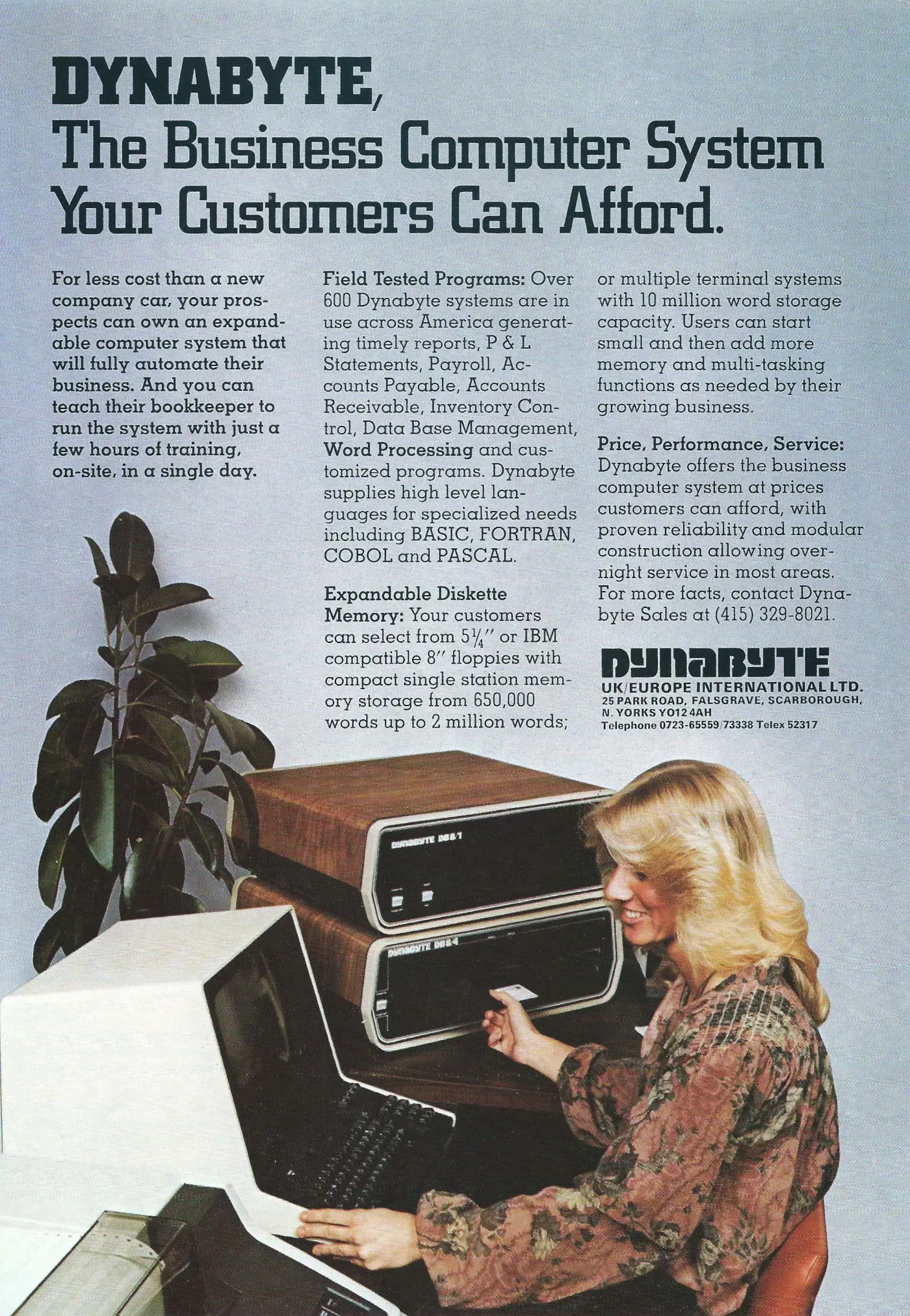 Dynabyte Advert: Dynabyte - the Business Computer System your customers can afford, from Personal Computer World, February 1980