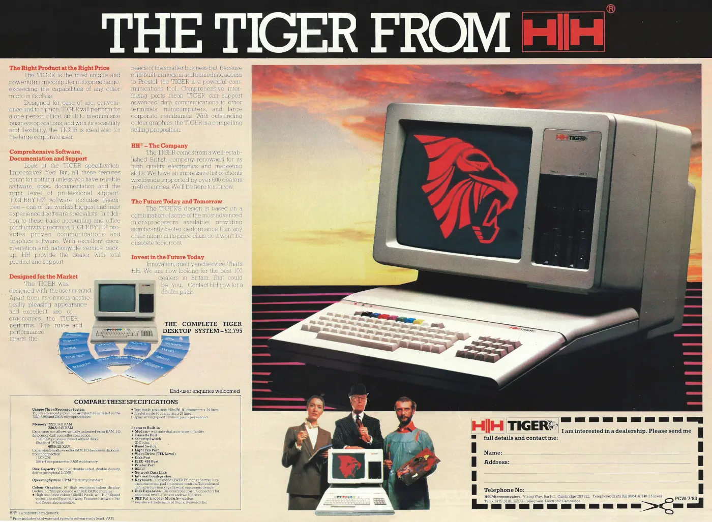 HH Advert: The Tiger from HH, from Personal Computer World, July 1983