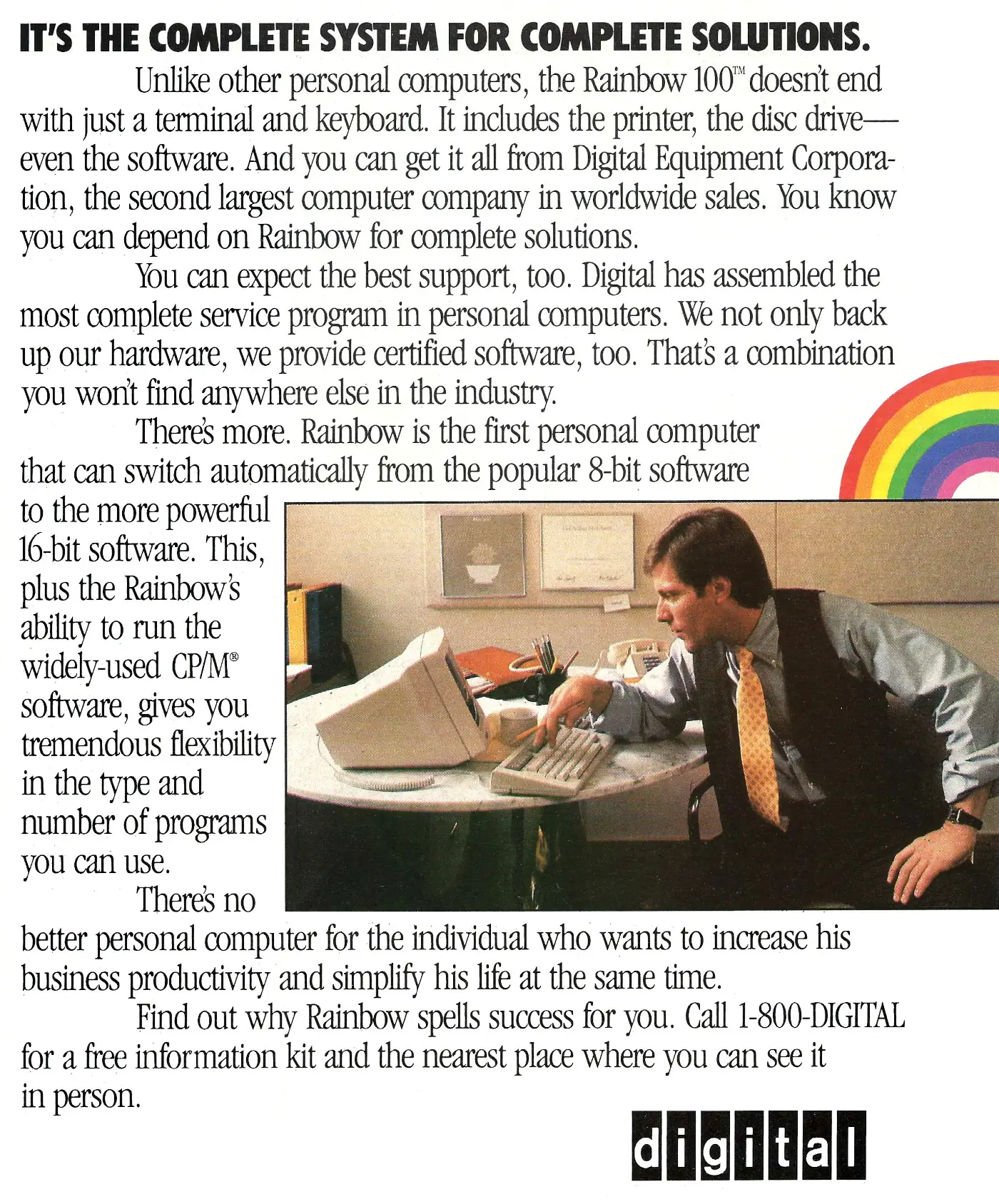 Digital Advert: Rainbow 100 - It's The Complete System for Complete Solutions, from Unknown, June 1983