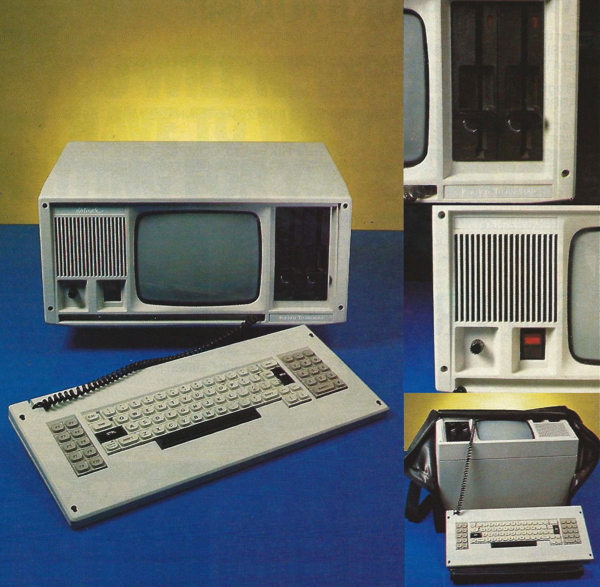 A collage of photos from a review of the Miracle in September 22nd 1983's edition of Personal Computer News