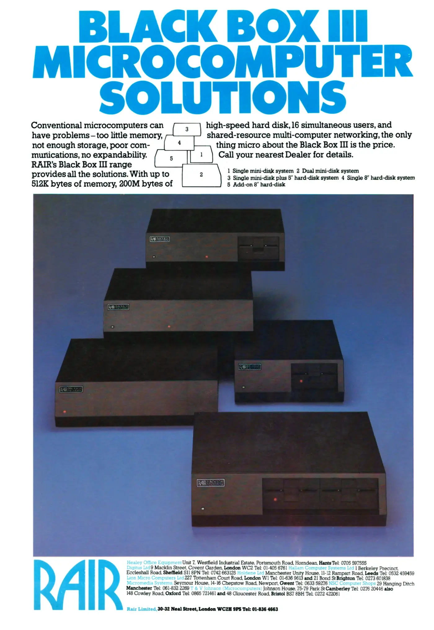 RAIR Advert: RAIR: Black Box III Microcomputer solutions, from Practical Computing, March 1981