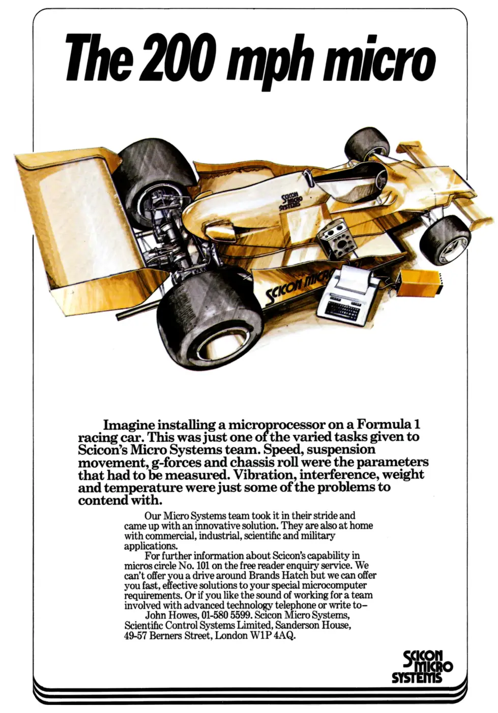 Scicon Advert: The 200 mph micro, from Practical Computing, October 1978