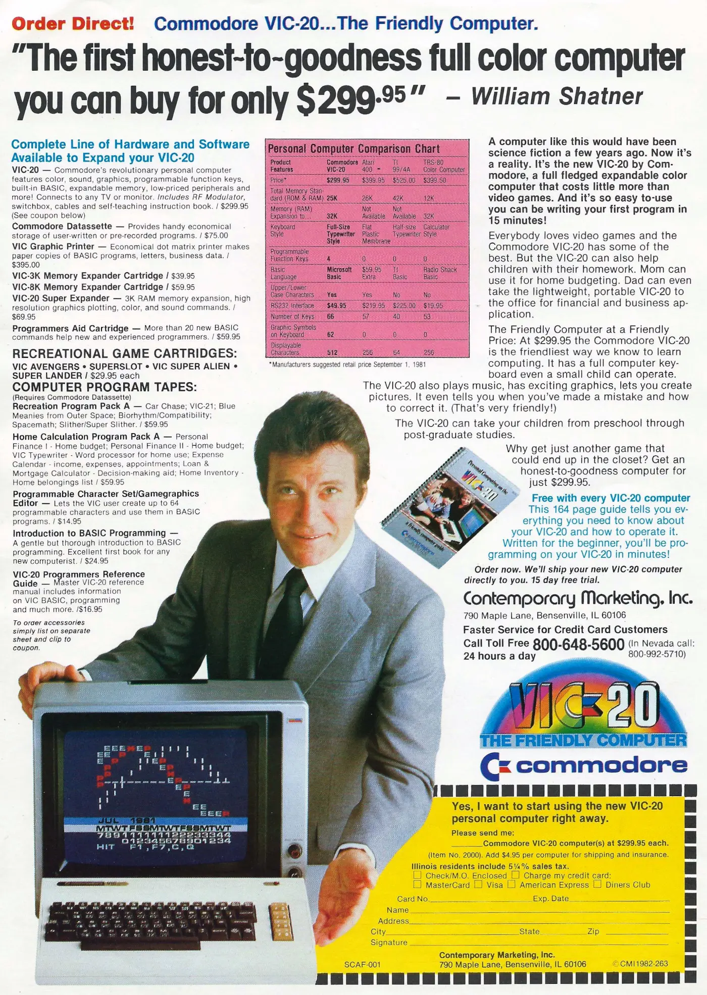 Commodore Advert: The First Honest-to-Goodness Full Color Computer - William Shatner, from Unknown, 1982