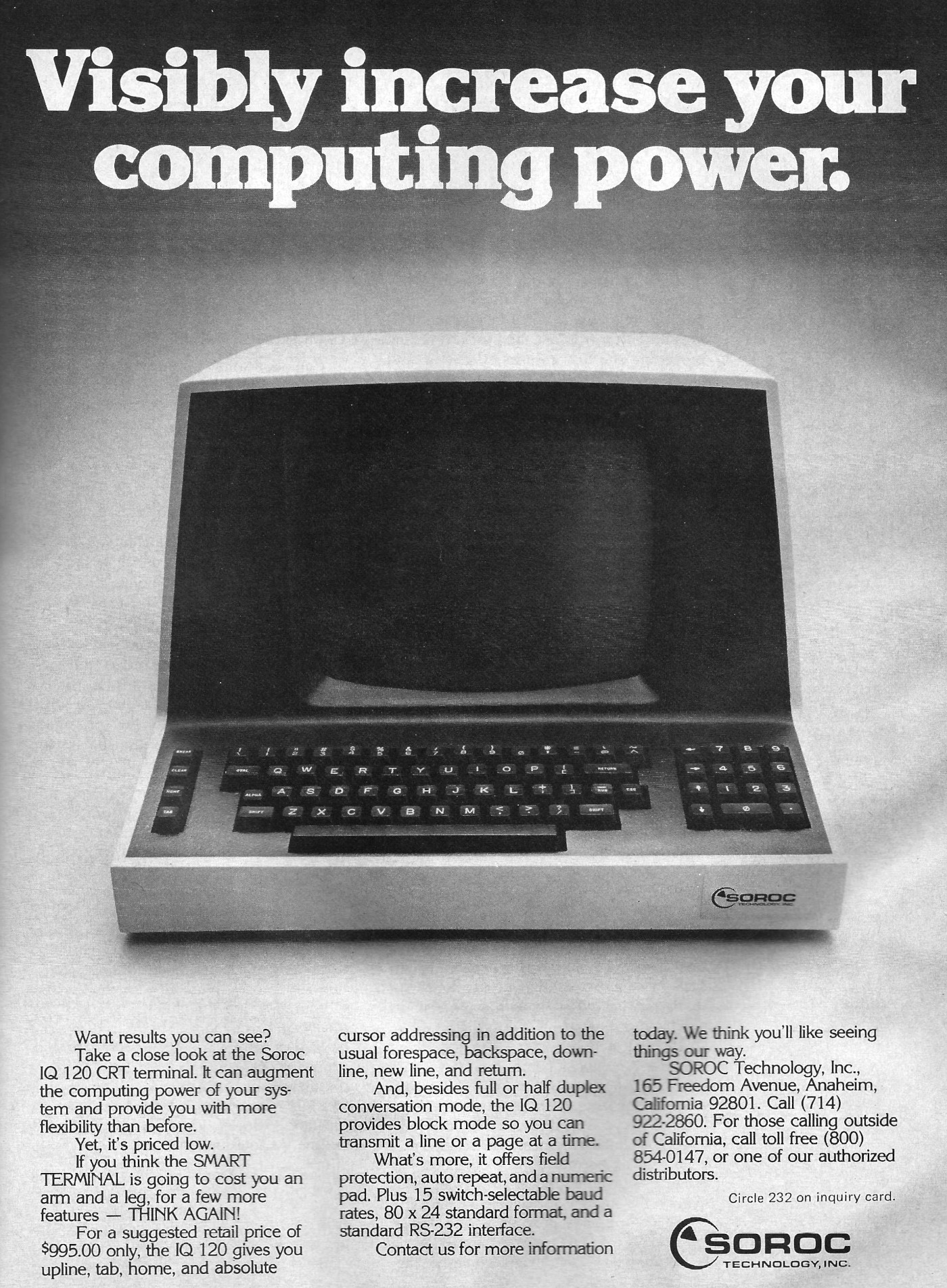 Another advert for the IQ120, from the year before. From Byte, September 1977