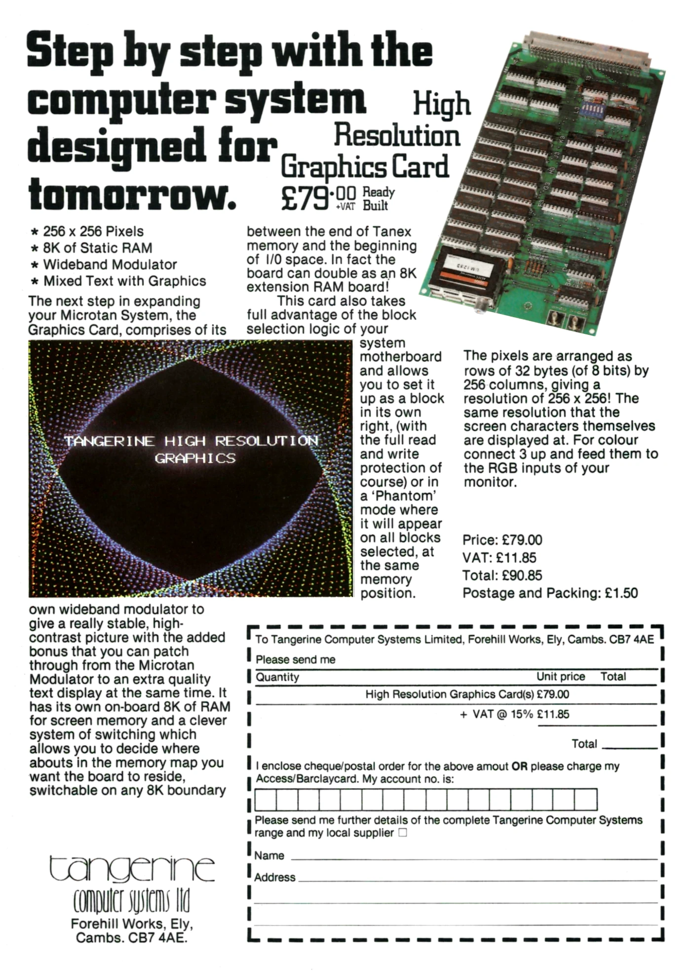 Tangerine Advert: Step by step with the computer system designed for tomorrow, from Your Computer, November 1981