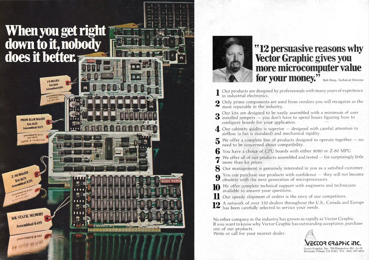 Vector Graphic Advert: When you get right down to it, nobody does it better, from Byte - The Small Systems Journal, March 1978