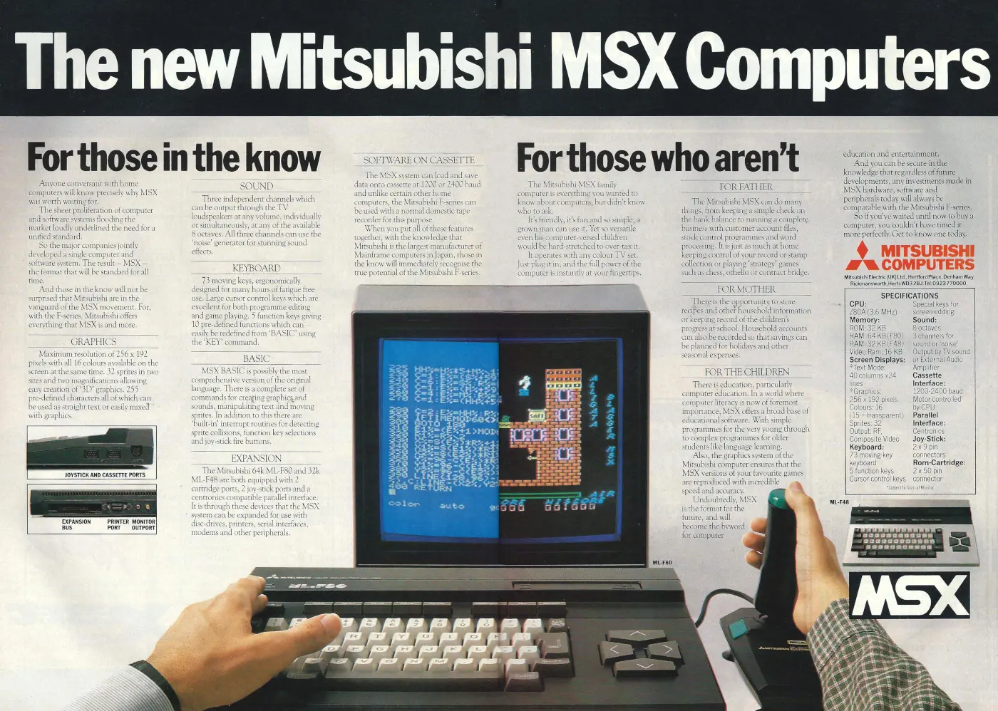 Mitsubishi Advert: The new Mitsubishi MSX computers, from Your Computer, December 1984