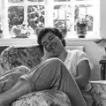 Liz in the lounge of Ford Cottage, Life in Ford Cottage and Barton on Sea, Hampshire - 2nd April 1985