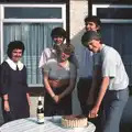 Nosher cuts his birthday cake, Nosher's 18th pre-Birthday and College Miscellany, Sway and Brockenhurst - 22nd May 1985