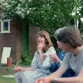 Mother with a ciggie on, Nosher's 18th Birthday, Barton on Sea, Hampshire - 26th May 1985