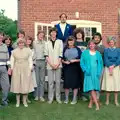 Nosher joins the group photo, Nosher's 18th Birthday, Barton on Sea, Hampshire - 26th May 1985