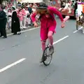 A unicyclist, The Lymington Carnival, Hampshire - 17th June 1985