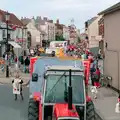 A tractor and playing cards at the top of the High Street, The Lymington Carnival, Hampshire - 17th June 1985