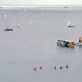 Canoeists float around, watching, Uni: The Navy-Curtiss NC-4 Trans-Atlantic Flight, Plymouth Sound - 31st May 1986