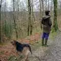 Angela and Marty stand around in a wood somewhere, Uni: Totnes and Dartmoor Pasties, Devon - 2nd March 1989