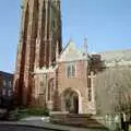 The red sandstone of St. Mary's, Totnes, Uni: Totnes and Dartmoor Pasties, Devon - 2nd March 1989