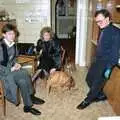 Sean, Maria and Hamish in the kitchen, The Vineyard, Christchurch and Pizza, New Milton and the New Forest - 2nd April 1989