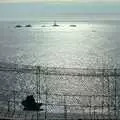 A rop-covered footbridge, and the Eddystone lighthouse, Uni: An End-of-it-all Trip to Land's End, Cornwall - 13th June 1989